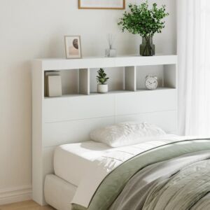 Pood24 voodipeatsi kapp LED-tuledega, valge, 120 x 17 x 102 cm