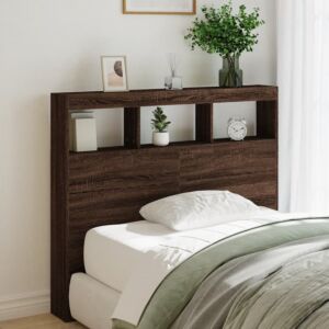 Pood24 voodipeatsi kapp LED-tuledega, pruun tamm, 120x17x102 cm