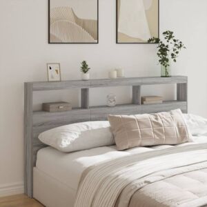 Pood24 voodipeatsi kapp LED-tuledega hall Sonoma tamm 180x17x102 cm
