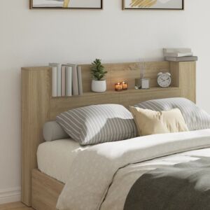Pood24 voodipeatsi kapp LED-tuledega, Sonoma tamm, 160x16,5x103,5 cm