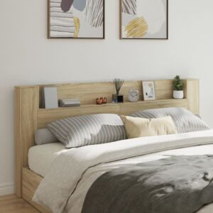 Pood24 voodipeatsi kapp LED-tuledega, Sonoma tamm, 220x16,5x103,5 cm