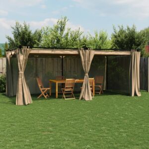 Pood24 kardinatega paviljon, pruunikashall, 6x3 m, teras
