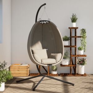 Pood24 rippuv munatool koos alusega, beež, kangas ja teras