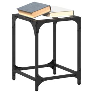 Pood24 kohvilaud, läbipaistev klaasplaat, 30x30x40 cm, teras