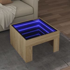 Pood24 kohvilaud LED-tuledega, Sonoma tamm, 50x50x30 cm