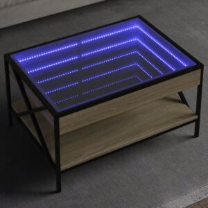 Pood24 kohvilaud LED-tuledega, Sonoma tamm, 70x50x38 cm
