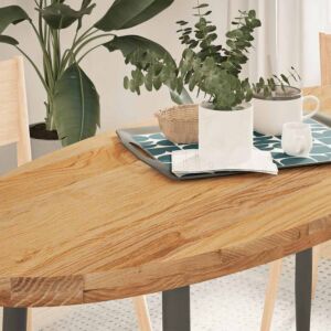Pood24 lauaplaat, helepruun, 140 x 60 x 4 cm, tammepuit ovaalne