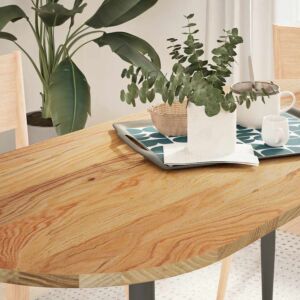 Pood24 lauaplaat, helepruun, 140 x 60 x 2 cm, tammepuit ovaalne