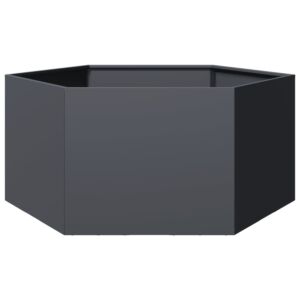 Pood24 kuusnurkne aia taimekast, antratsiit, 104x90x45 cm, teras