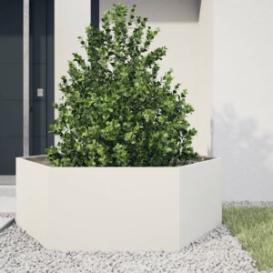 Pood24 kuusnurkne aia taimekast, valge, 138 x 120 x 45 cm, teras