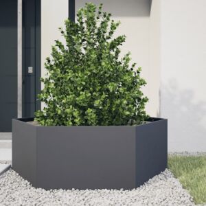 Pood24 kuusnurkne aia taimekast, antratsiit, 138 x 120 x 45 cm, teras