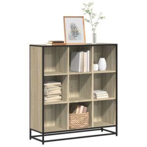 Pood24 raamatualus, Sonoma tamm, 97,5x33x107,5 cm, tehispuit ja metall