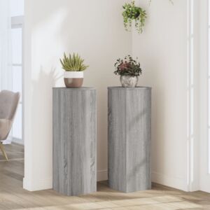 Pood24 taimealused 2 tk, hall Sonoma tamm, 25 x 25 x 80 cm, tehispuit