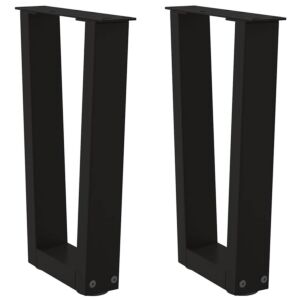 Pood24 Söögilaua jalad V-kujuline 2 tk Must 38x(42-43,3) cm Teras