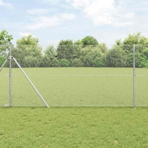 Pood24 Aed koos postidega Hõbedane 1.2 x 25 m PVC kaetud teras