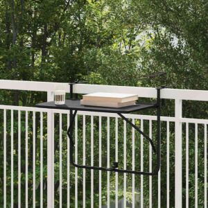 Pood24 Rippuv rõdulau Must 60 x 39 x 65 cm Teras