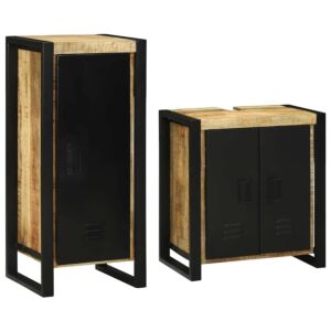 Pood24 Vannitoa mööbleset 2 pcs Pruun 55 x 35 x 60 cm Tugev mango puu