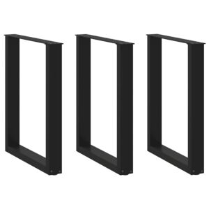 Pood24 kohvilaua jalad, U-kujuline, 3 tk, must, 70x(72-73) cm teras