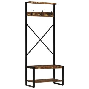 Pood24 mitmevärviline riidenagi 80x40x190 cm taaskasutatud täispuit