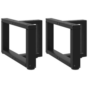 Pood24 kohvilaua jalad, T-kujuline, 2 tk, must, 50x25x(30-31) cm teras