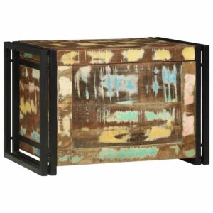 Pood24 Salvestuskarp Pruun ja must 60 x 40 x 41 cm Taastatud puit