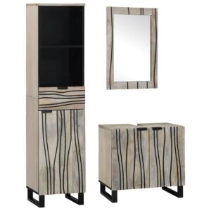 Pood24 Vannitoa mööbleset sahtliga uksega 3 pcs Valge 38 x 33 x 160 cm