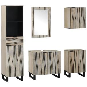 Pood24 Vannitoa mööbleset sahtliga 5 pcs Pähklipruun 38 x 33 x 160 cm