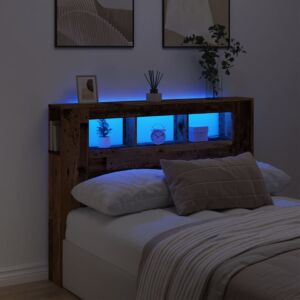 Pood24 LED voodipeats, vana puit 140x18,5x103,5 cm tehniline puit