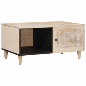 Pood24 Kohvilaud riiuliga ladustamisega Beež 80 x 50 x 40 cm mangopuit
