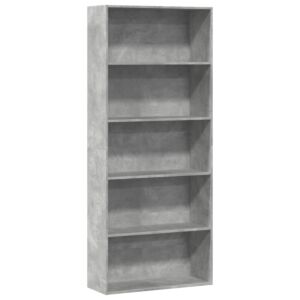 Pood24 raamatukapp Betoonhall 80x30x189 cm Engineered Wood