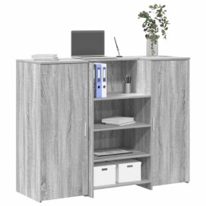 Pood24 vastuvõtulaud, hall sonoma tamm, 135x50x103,5 cm, tehispuit