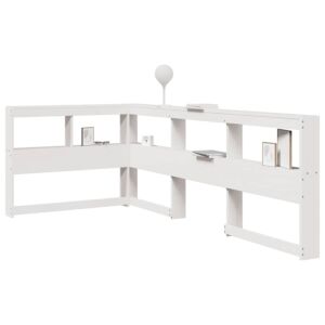 Pood24 raamatukapi peatsi L-kujuline, valge, 100 cm, männipuit