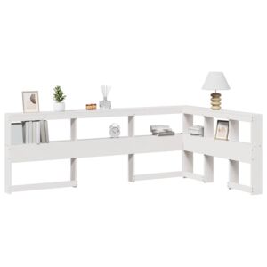 Pood24 raamatukapi peatsi L-kujuline, valge, 120 cm, männipuit