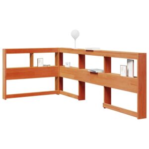 Pood24 raamatukapi peatsi L-kujuline, vahapruun, 90 cm, männipuit