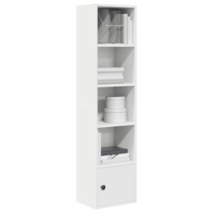Pood24 raamatualus, valge, 31x24x127 cm, tehispuit