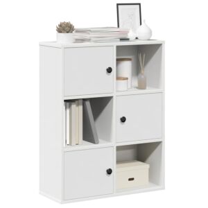 Pood24 raamatualus, valge, 60x24x76,5 cm, tehispuit