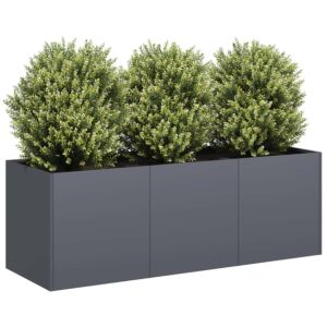 Pood24 taimekast, antratsiithall, 120x40x40 cm, külmvalts teras