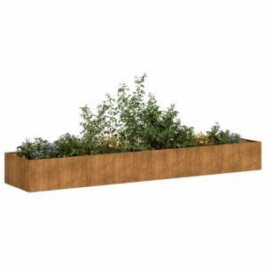 Pood24 taimekast, rooste, 360x80x40 cm, ilmastikukindel teras