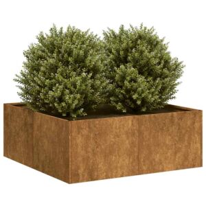 Pood24 taimekast, rooste, 80x80x30 cm, ilmastikukindel teras