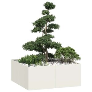 Pood24 taimekast valge 100x100x40 cm, teras
