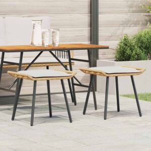 Pood24 Aia taburett padjaga 2 pcs Pruun 50 x 40 x 45cm Polüester