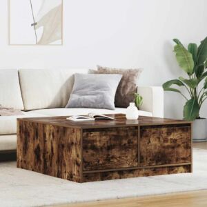 Pood24 diivanilaud sahtlitega suitsutatud tamm 100x100x40 cm