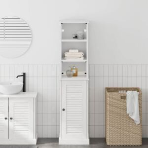 Pood24 Vannitoa mööbleset uksega 2 pcs Pruun ja valge 37 x 34 x 150 cm