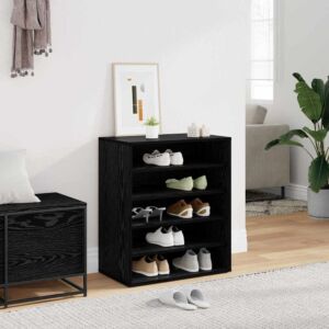 Pood24 Jalatsikapp riiuliga Must tamm 60 x 35 x 70 cm Tehispuit