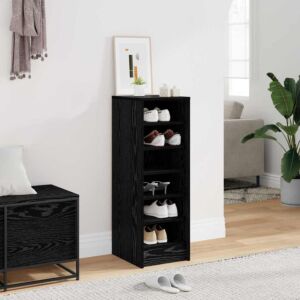 Pood24 Jalatsikapp riiuliga Must tamm 32 x 35 x 90 cm Tehispuit