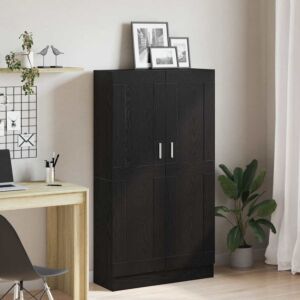 Pood24 raamatukapid 2 tk must tamm 165x30,5x150 cm töödeldud puit