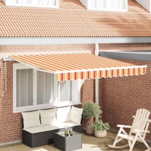 Pood24 Käigukohandatav varikatus 300 x 250 cm kollane ja oranž