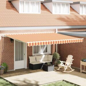Pood24 Käigukohandatav varikatus 450 × 350 cm kollane ja oranž
