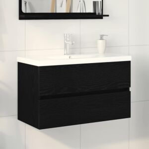 Pood24 valamukapp sisseehitatud valamu must tamm tehispuit, Pood24 valamukapp must tamm 80x38.5x45 cm tehispuit