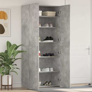 Pood24 Jalatsikapp Betoonhall 80x35,5x180 cm Tehispuidust